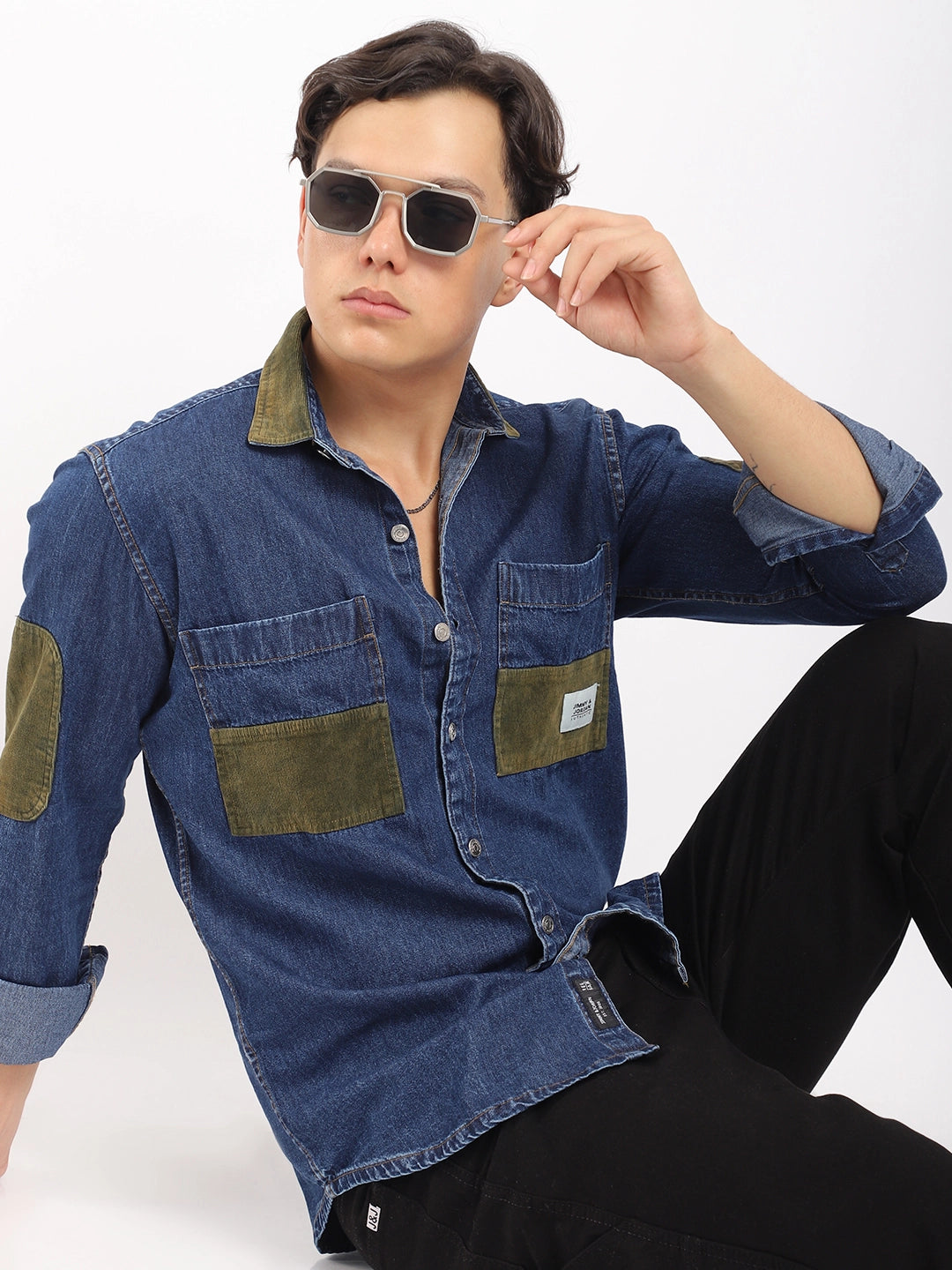 Blue Denim Shirt Men