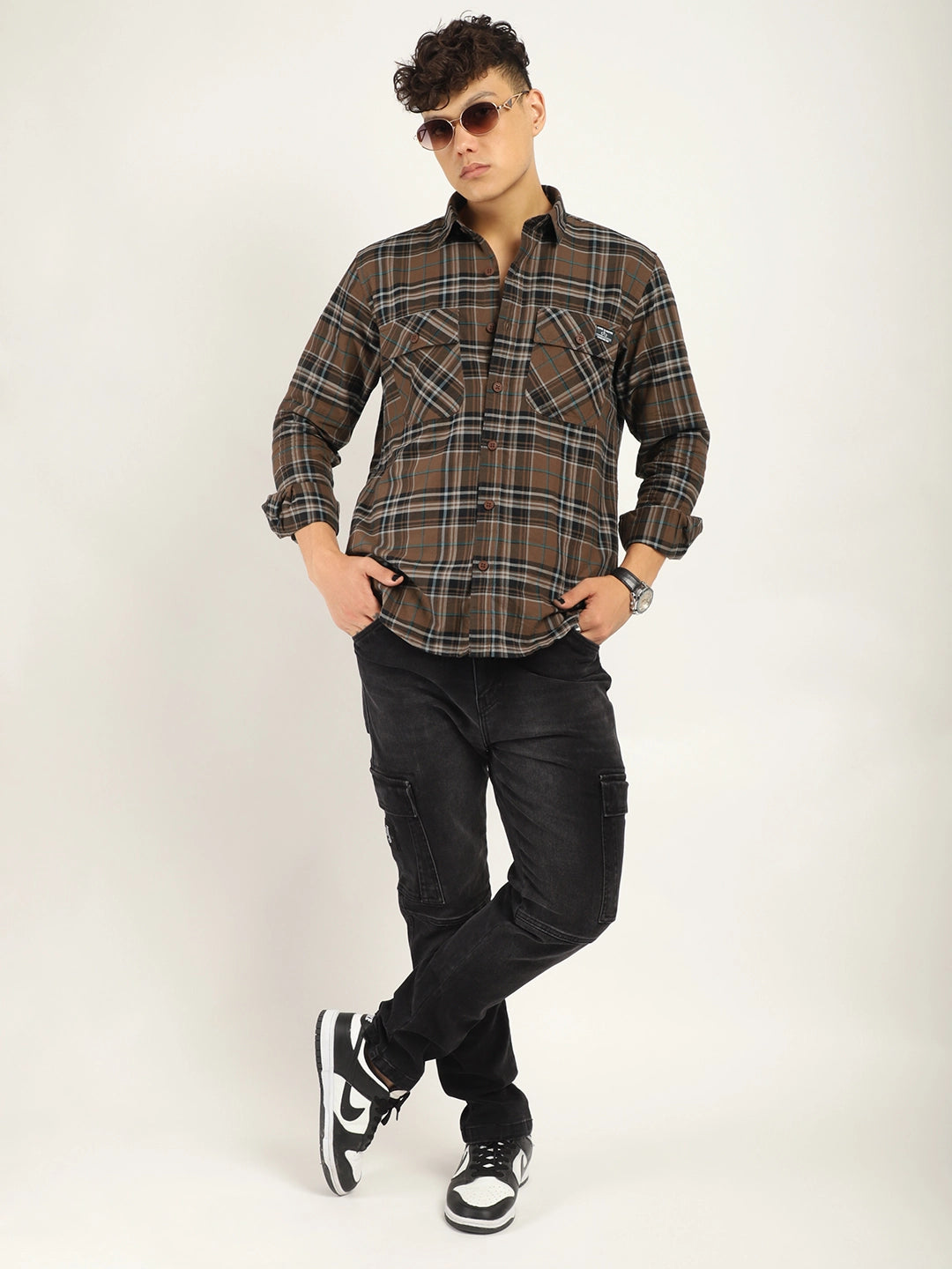 Einar Brown Check Full Sleeve shirt