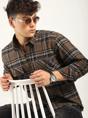 Einar Brown Check Full Sleeve shirt