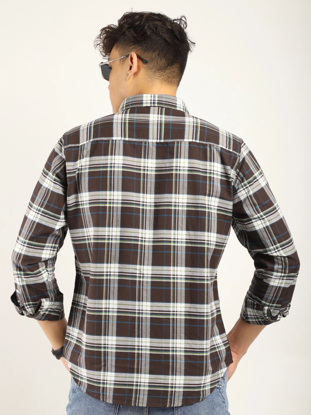 Einar Coffee Check Full Sleeve shirt