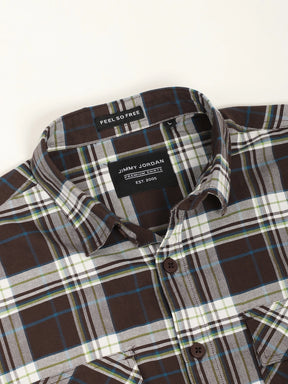 Einar Coffee Check Full Sleeve shirt