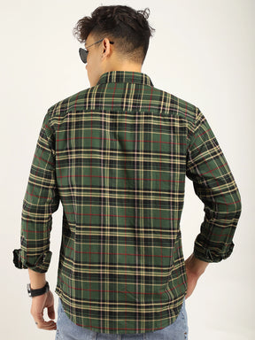 Einar Dark Green Check Full Sleeve shirt