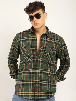 Einar Dark Green Check Full Sleeve shirt