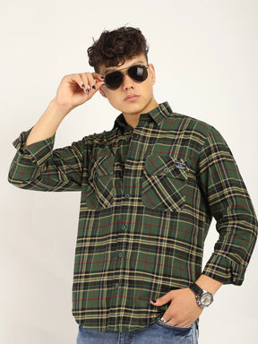 Einar Dark Green Check Full Sleeve shirt