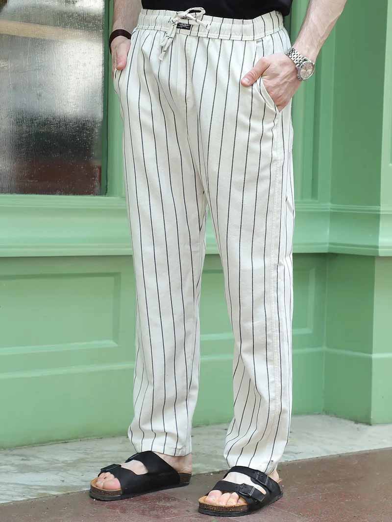 Frostline Off White Stripe Trouser