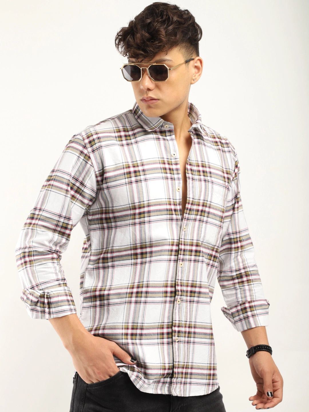 Sage White Check Full Sleeve Shirt