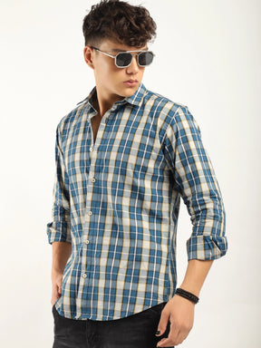 Bram Navy Check Full Sleeve Shirt