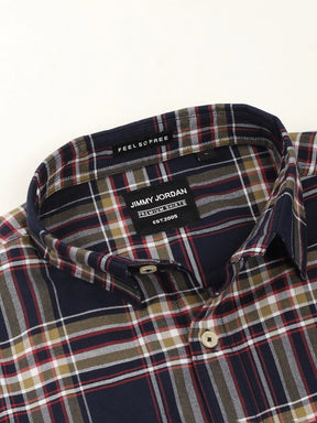 Sage Navy Check Full Sleeve Shirt