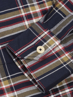 Sage Navy Check Full Sleeve Shirt