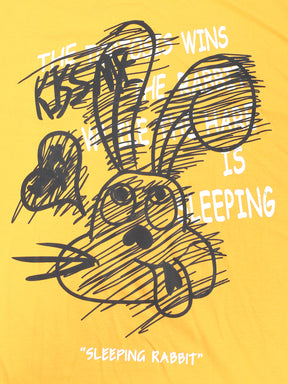 Sleeping Rabbit Oversized Yellow T-Shirt