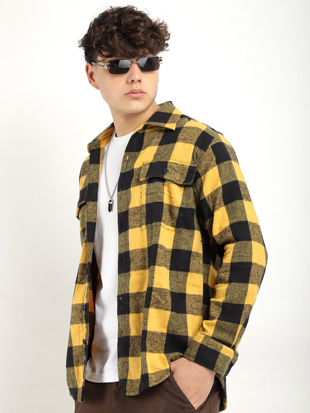 Yellow Check Flannel Shirt