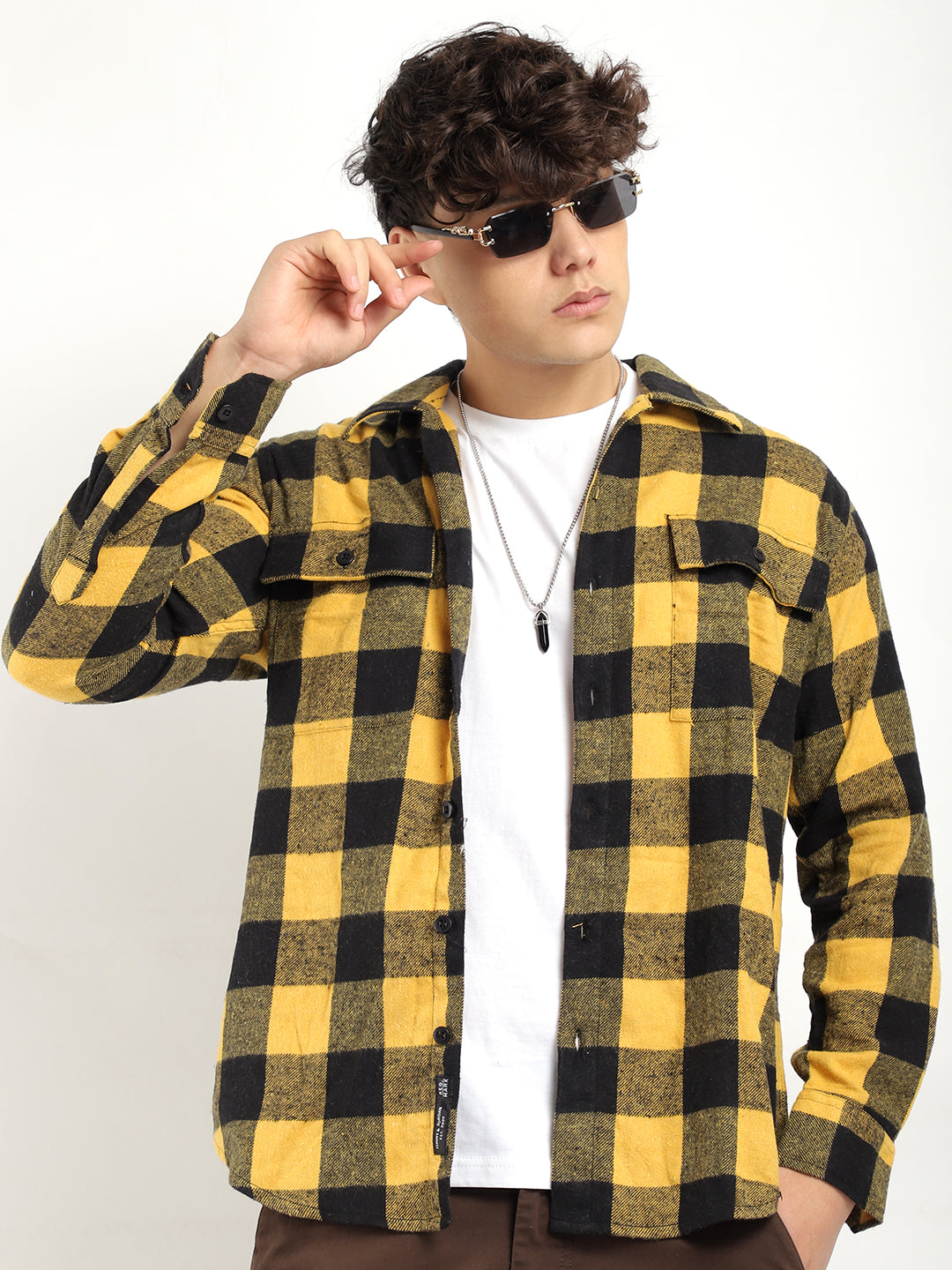 Yellow Check Flannel Shirt