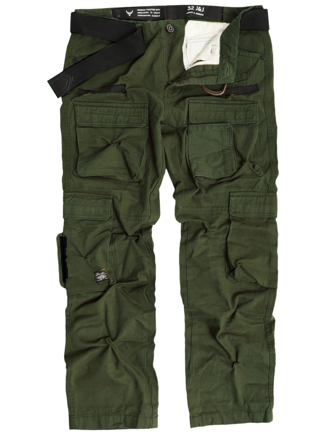 Crime Olive Green Multi Pocket Cargo