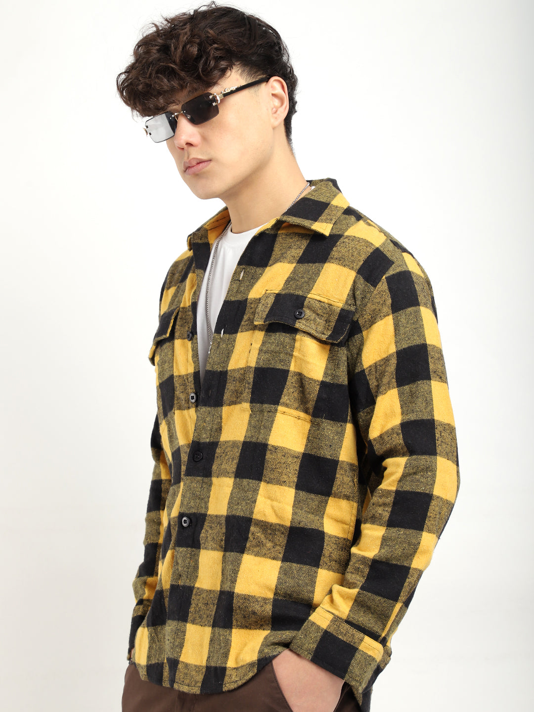 Yellow Check Flannel Shirt