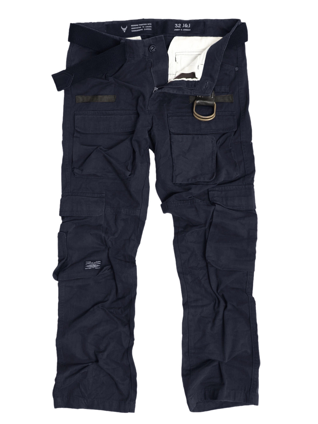 Crime Navy Blue Multi Pocket Cargo