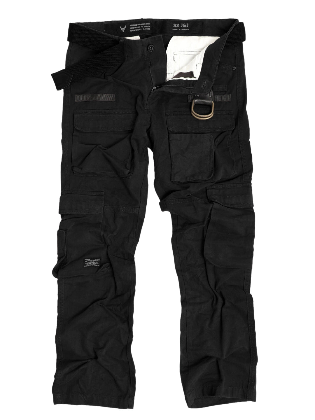 Crime Black Multi Pocket Cargo