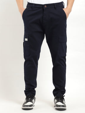 Crest Wears Navy Blue Cotton Cargo