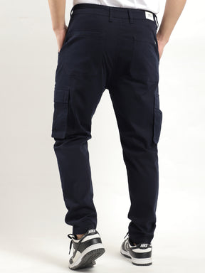 Crest Wears Navy Blue Cotton Cargo