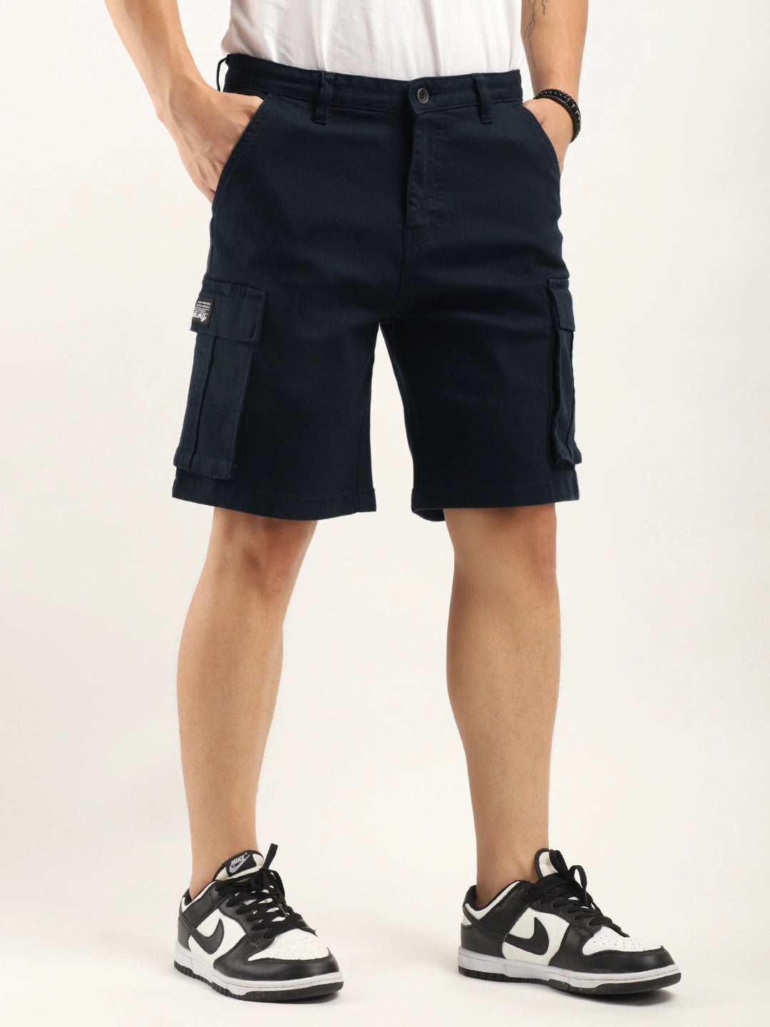 Fusion Navy Blue Cotton Shorts