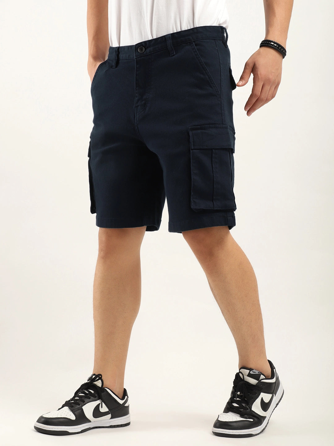 Fusion Navy Blue Cotton Shorts