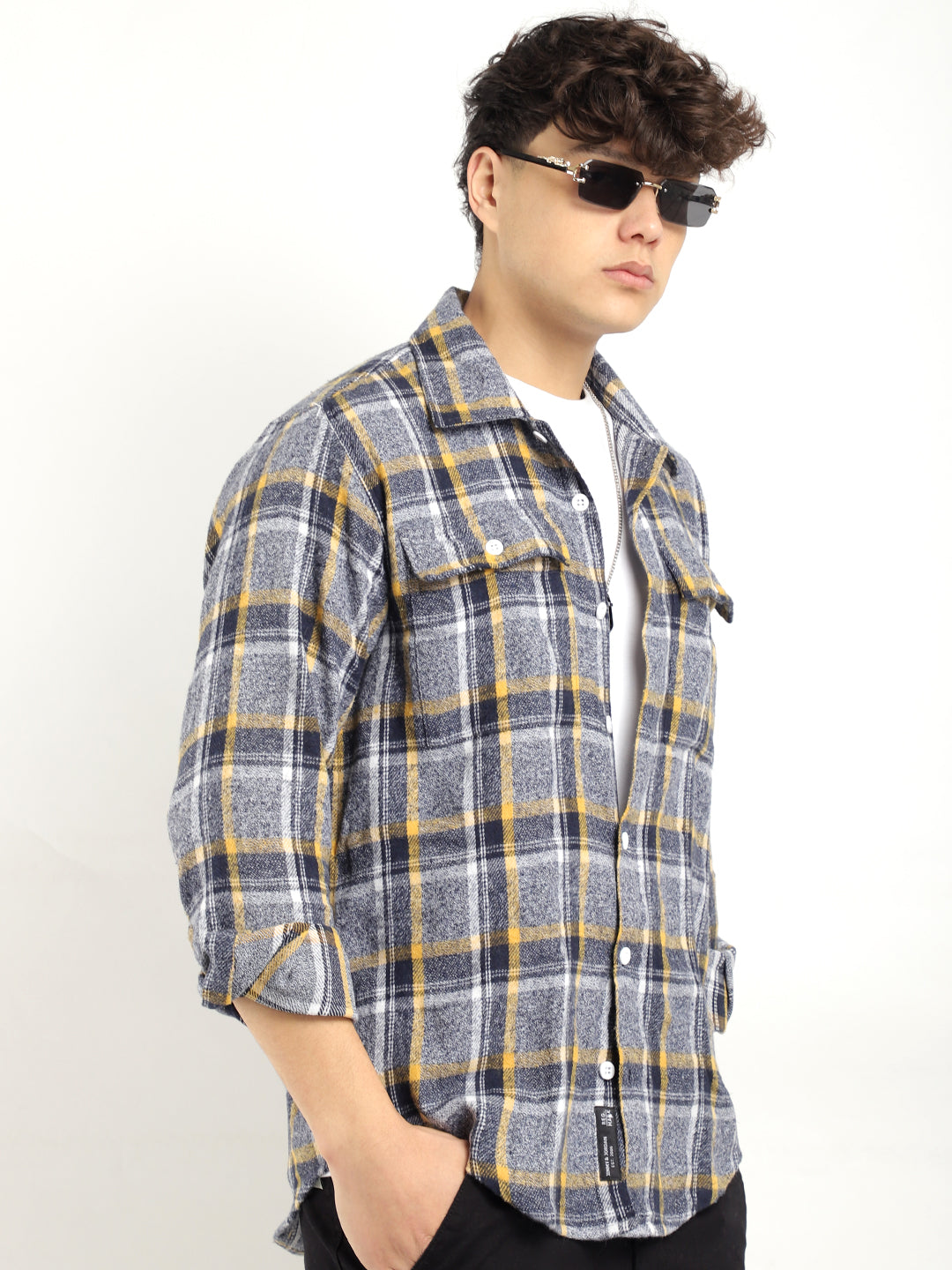 Grey Check Flannel Shirt