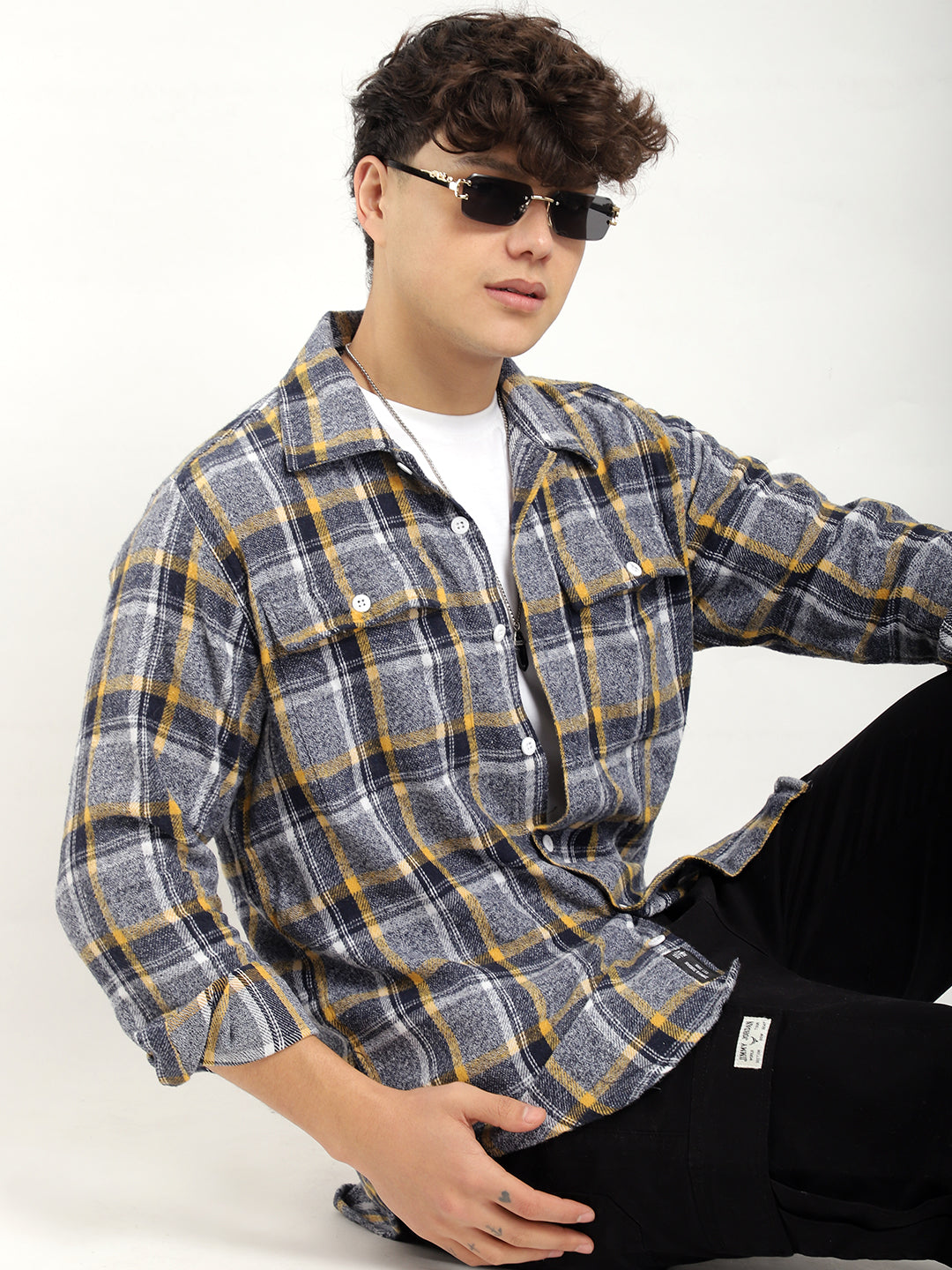 Grey Check Flannel Shirt