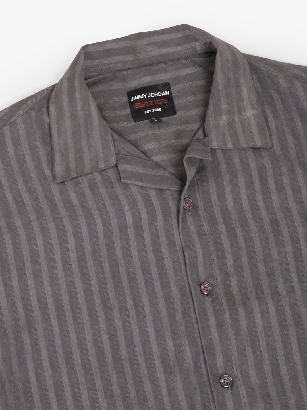 Basic Stripe Dark Grey Half Sleeve Shirt