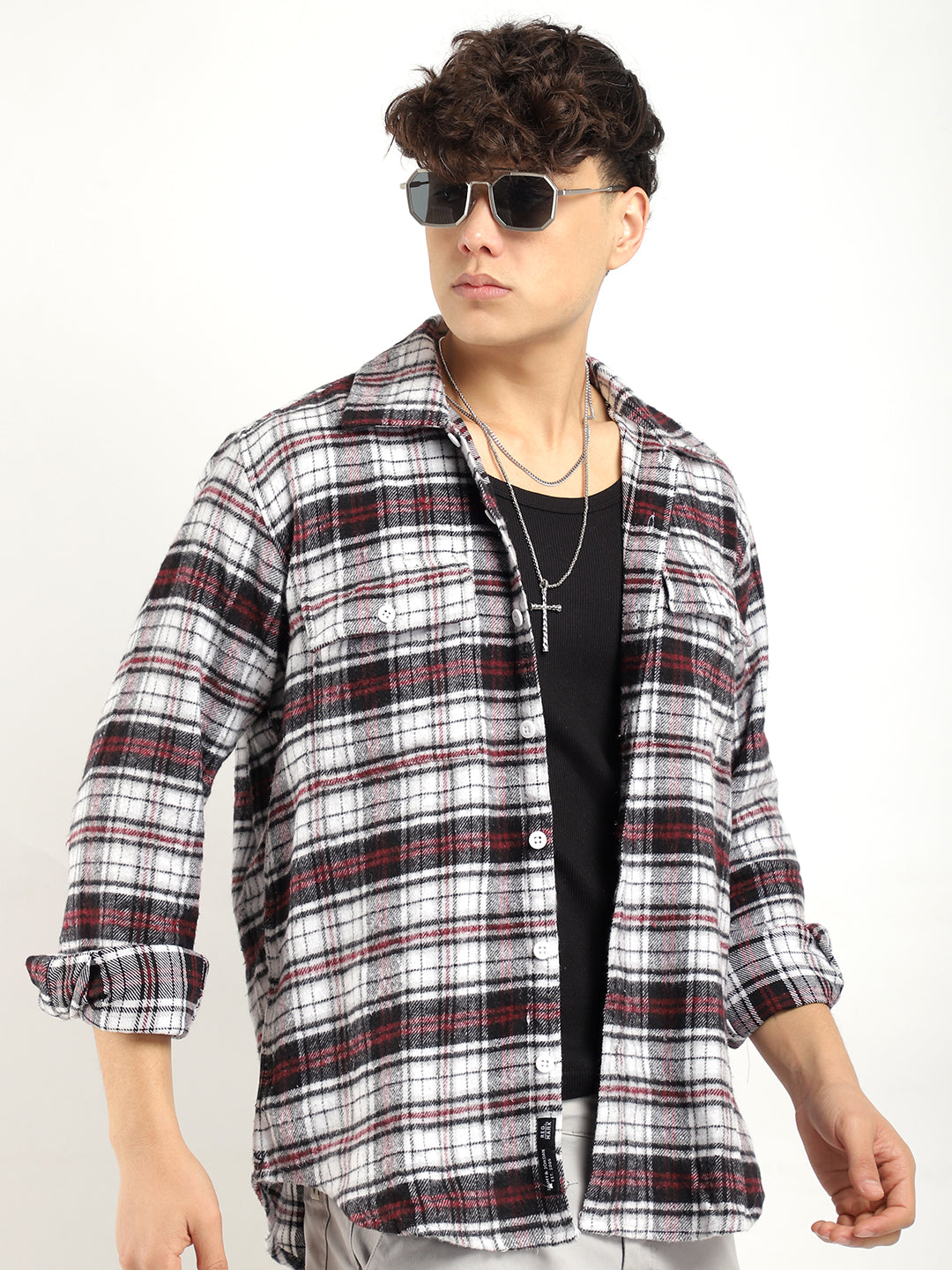 Flannel Check Shirt Men