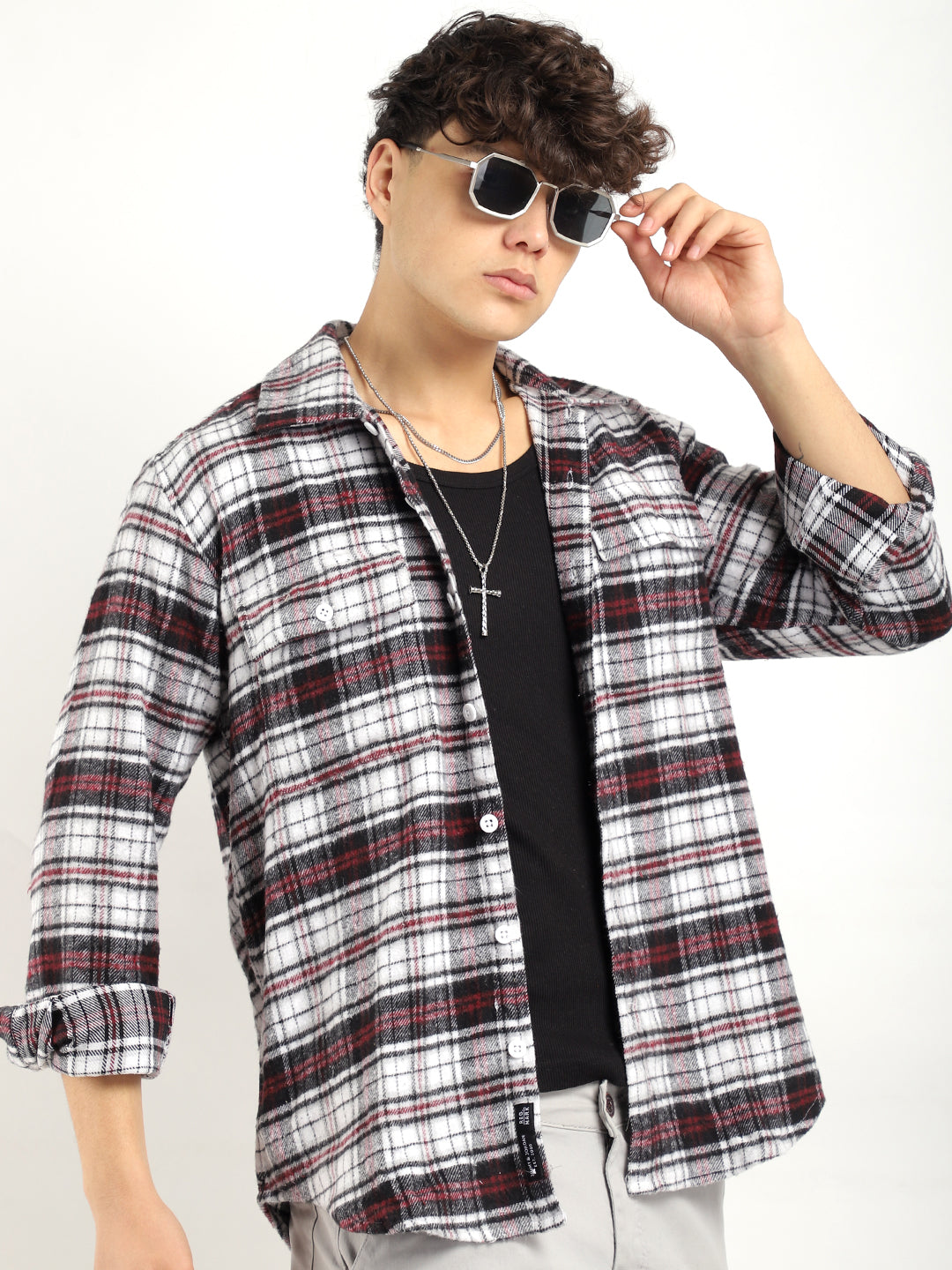 Flannel Check Shirt Men