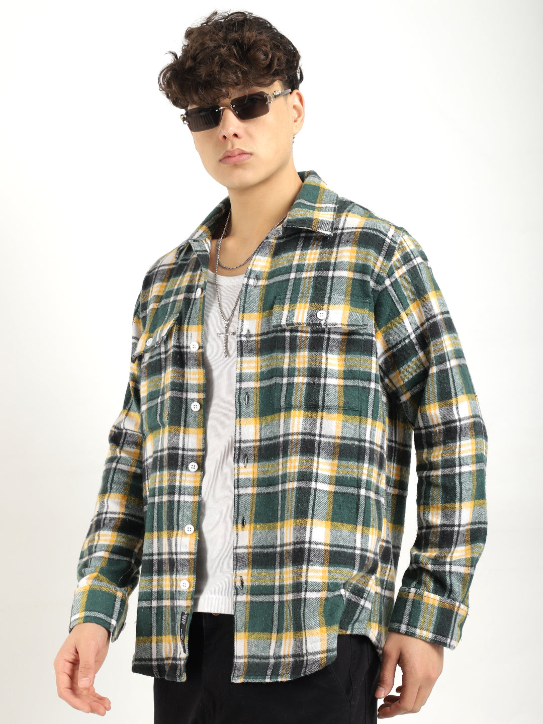 Flannel Check Shirt Men