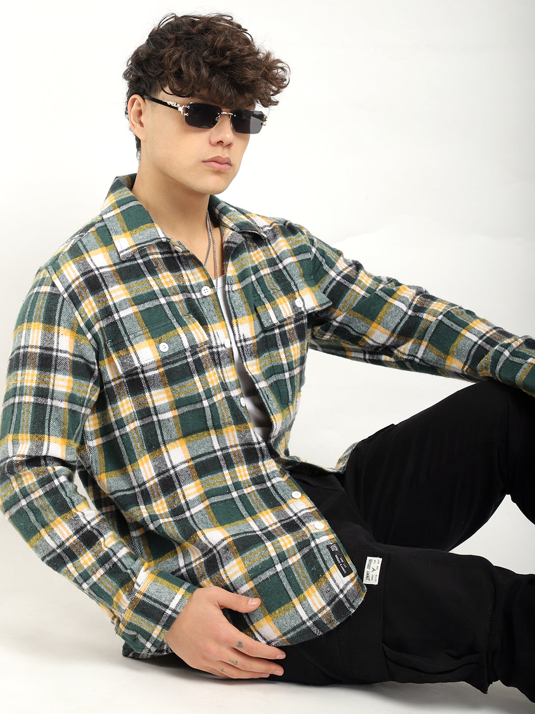 Flannel Check Shirt Men