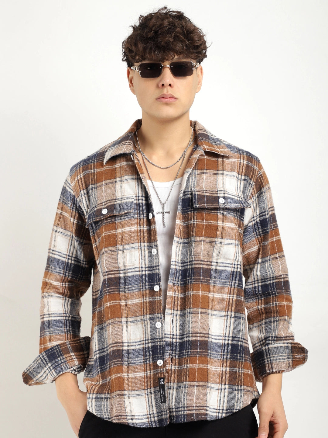 Brown Check Flannel Shirt