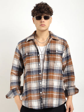 Brown Check Flannel Shirt