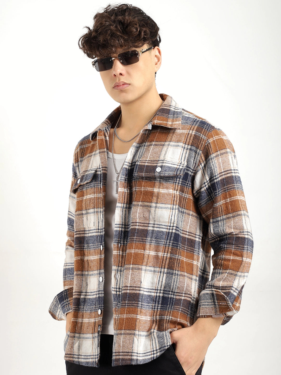 Brown Check Flannel Shirt