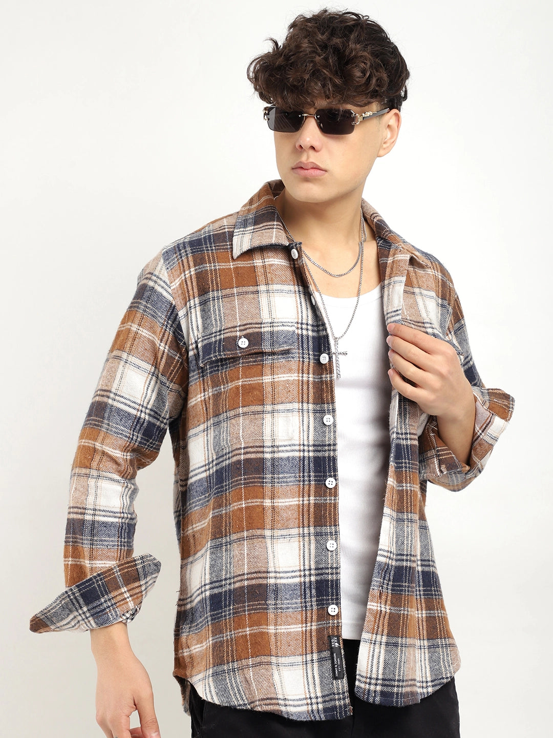 Brown Check Flannel Shirt