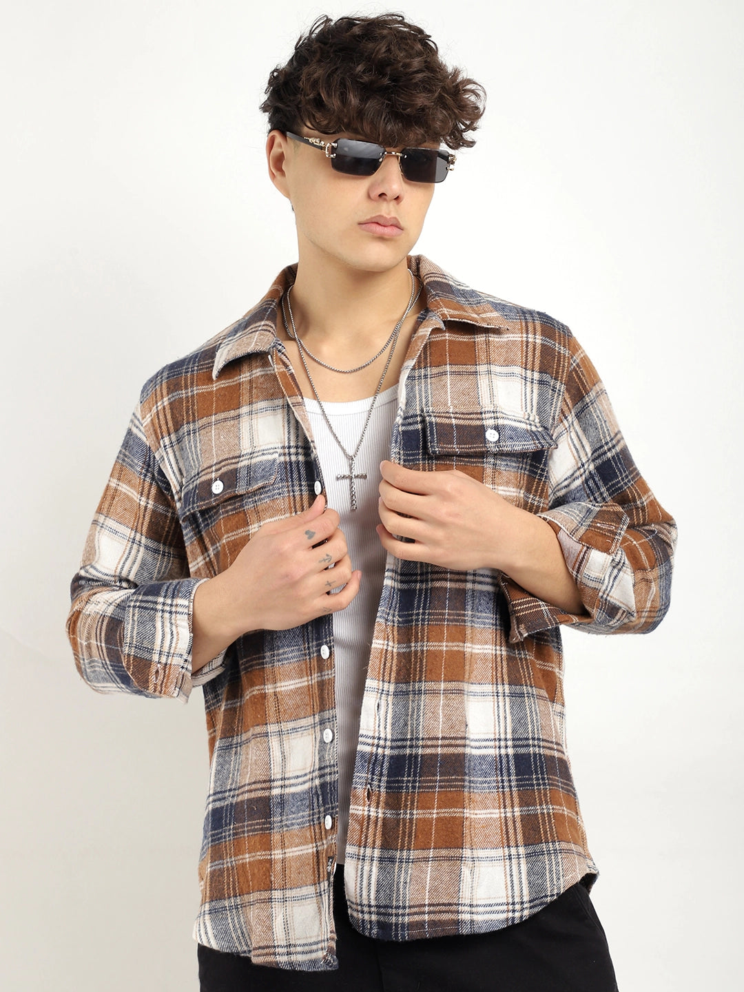 Brown Check Flannel Shirt