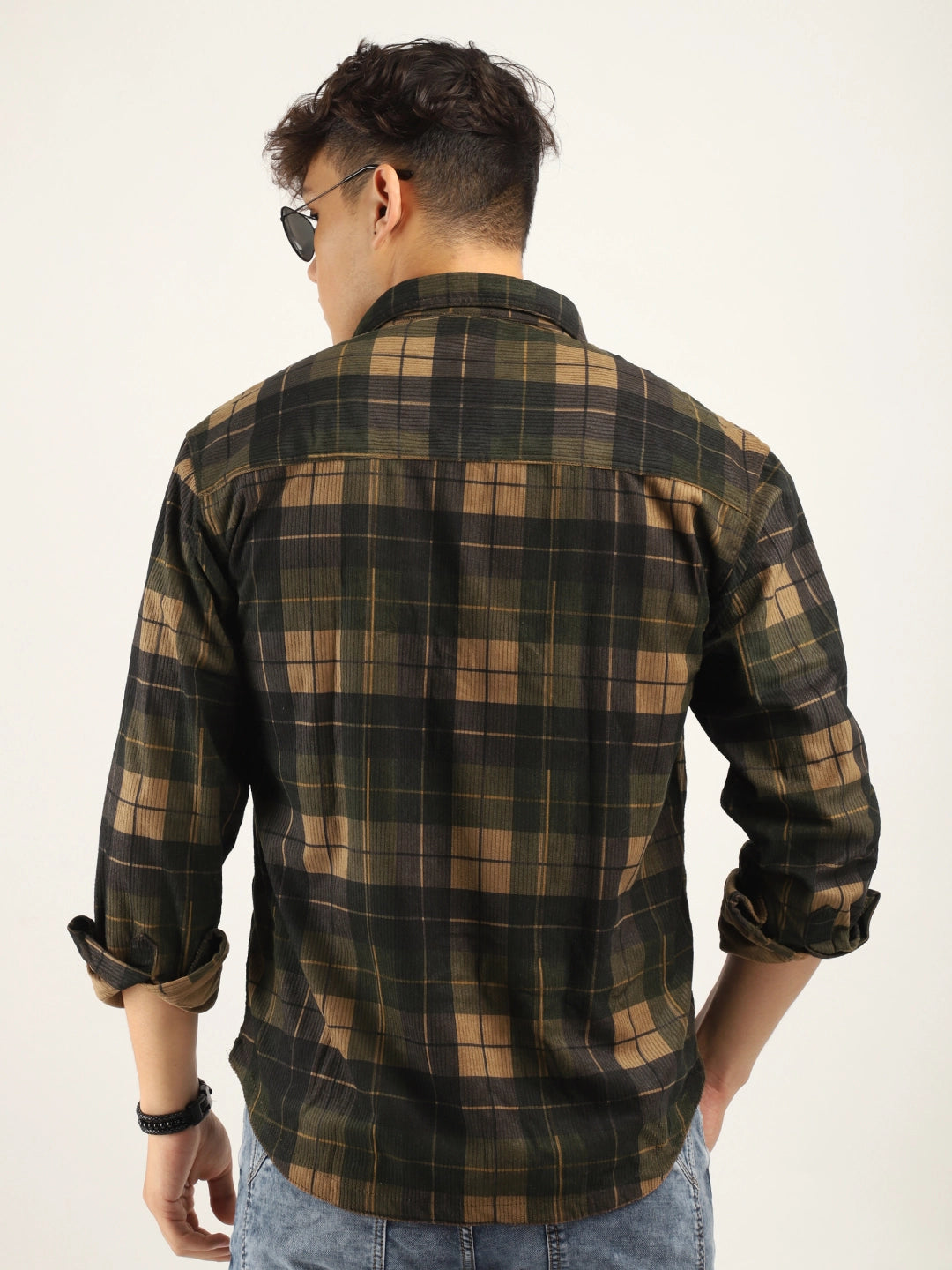 Checked Khaki Full Sleeve Shirt