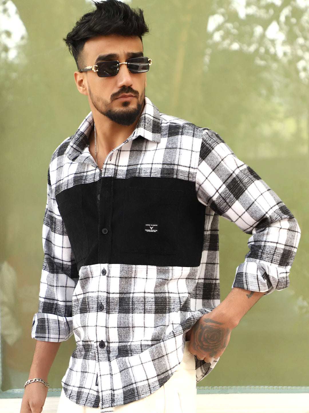 Thunderbird Black Check Full Sleeve Shirt