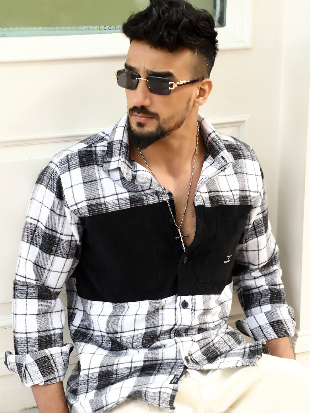 Thunderbird Black Check Full Sleeve Shirt