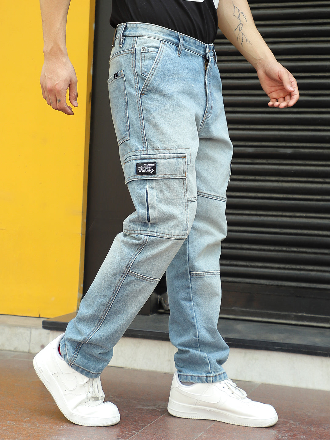 Twilight Fade Tint Blue Denim Cargo