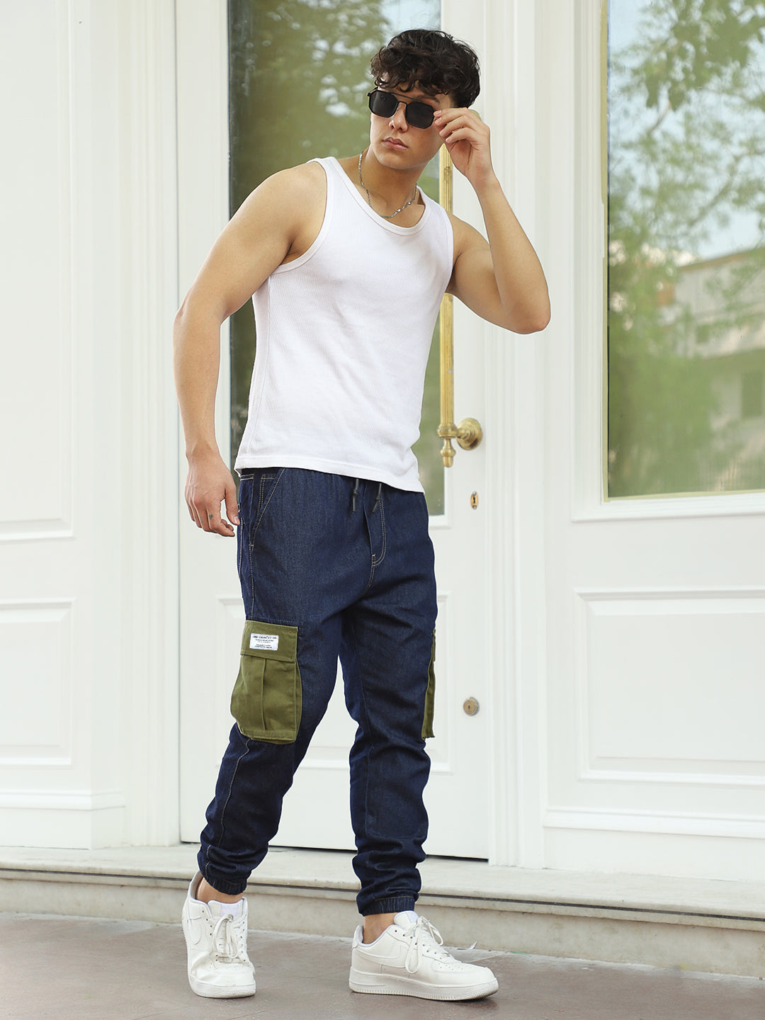 Fusion Blue Jogger Fit Denim Cargo