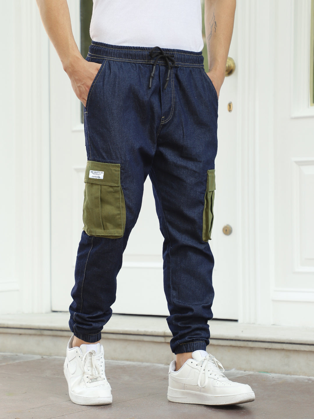 Fusion Blue Jogger Fit Denim Cargo