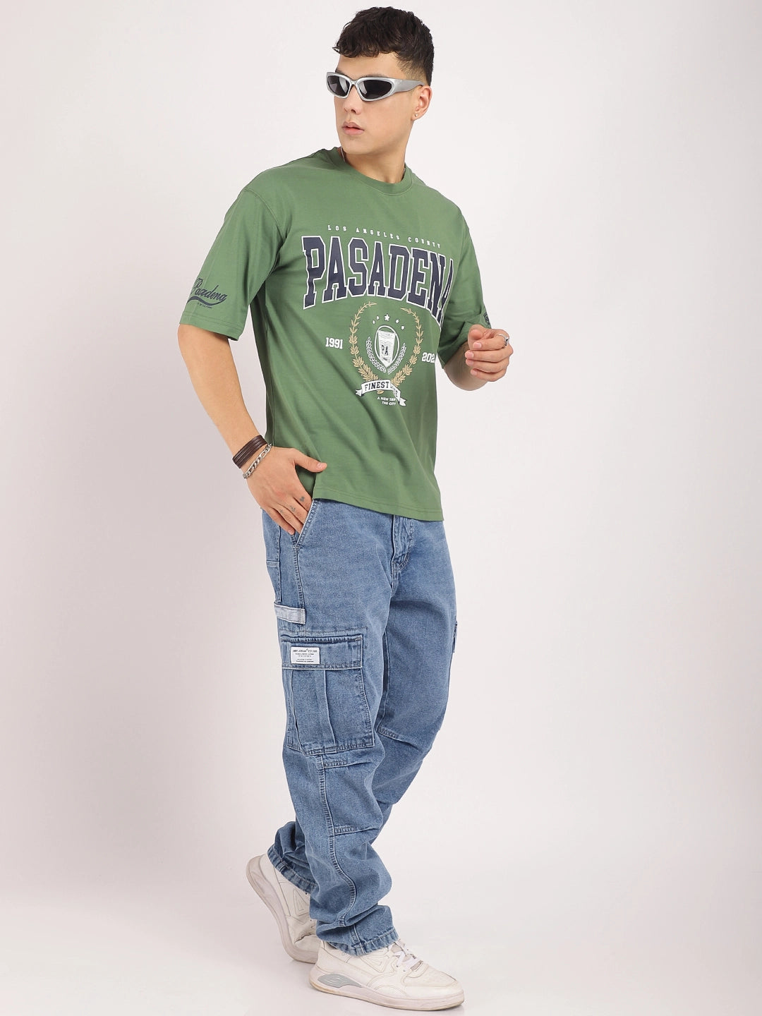 Celshade Light Blue Baggy Fit Denim Cargo