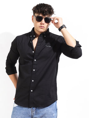 Calista Black Mandarin Shirt