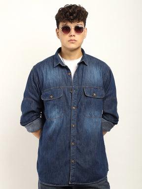 Skyline Stitches Blue Denim Shirt