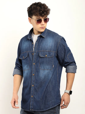 Skyline Stitches Blue Denim Shirt