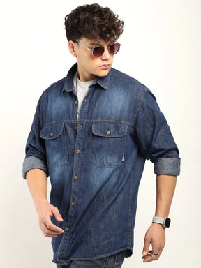 Skyline Stitches Blue Denim Shirt