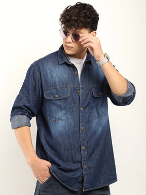 Skyline Stitches Blue Denim Shirt