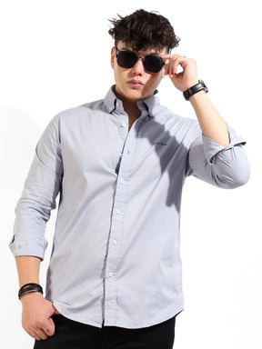 Calista Grey Mandarin Shirt