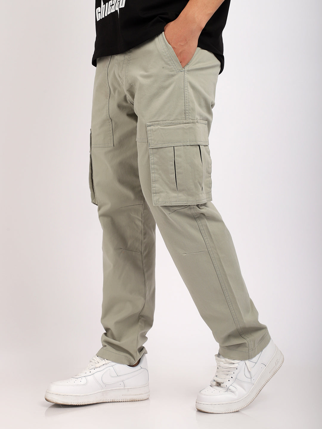 Green Cotton Cargo Men